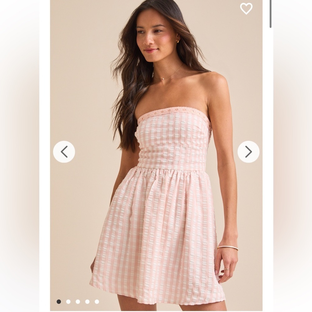 New with tags Altar’d State Britt Gingham Strapless Mini Dress